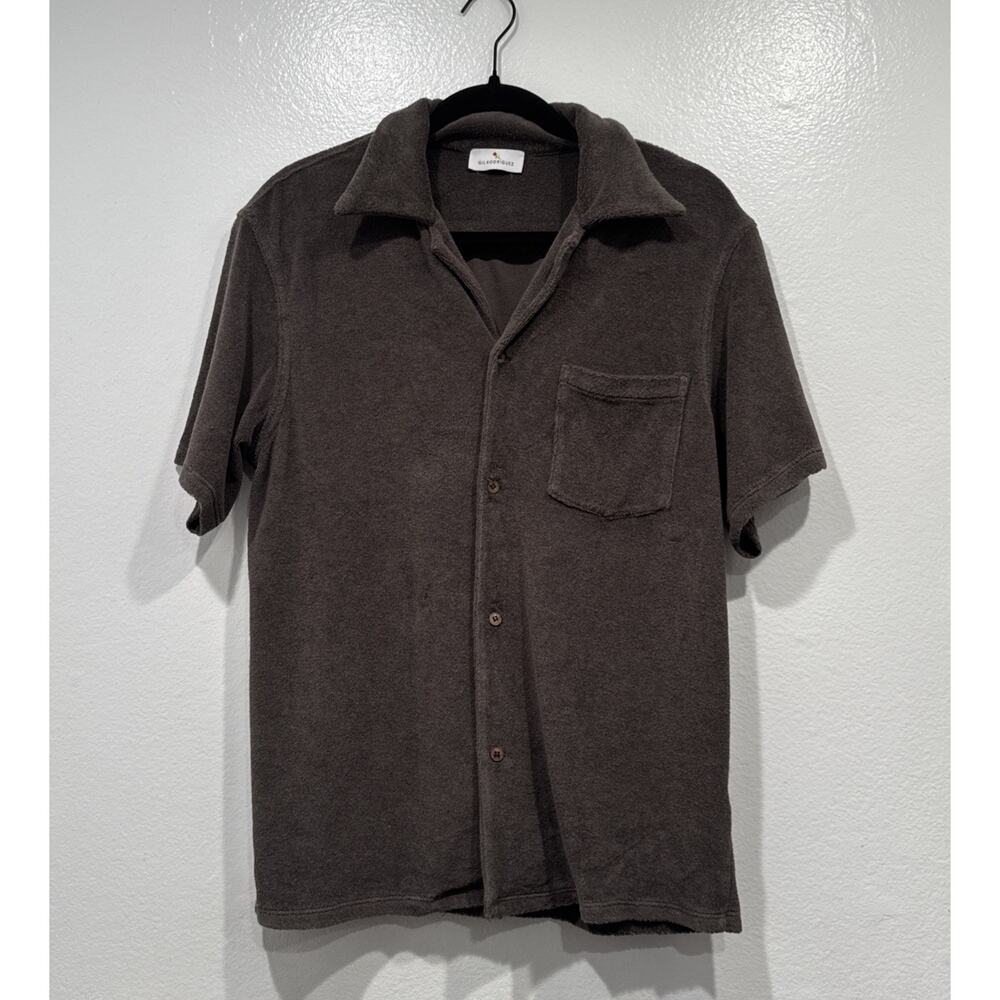 Gil Rodriguez Terry Cloth Button Up Shirt‎ Womens Small Oversized Tommy Coastal